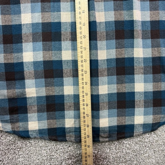 Woolrich Shirt Mens Large Blue Plaid Button Down‎ Flannel Trout Run Outdoor Work - Picture 8 of 13